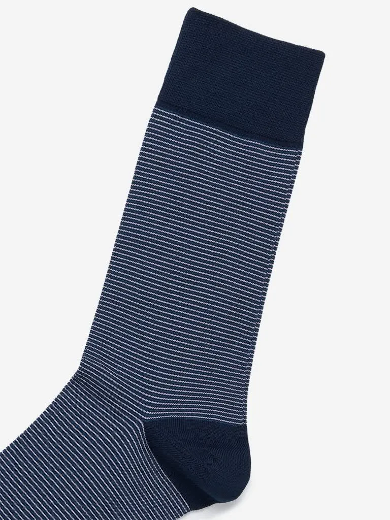 WES Lounge Navy Premium Full-Length Socks