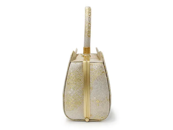 Women's Japanese kimono zori sandals and silk bag set for TEA ceremony【Gold, silver】